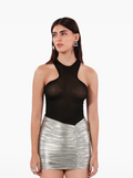 electric love skirt - ruched silver mini skirt with gathers and asymmetric hem, metallic party high waisted skirt by SOLÉITE