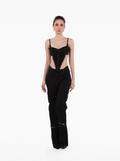 streets cargos trousers - high waisted cargo trousers with a U-shaped waistline, straight leg and multiple cargo pockets by SOLÉITE