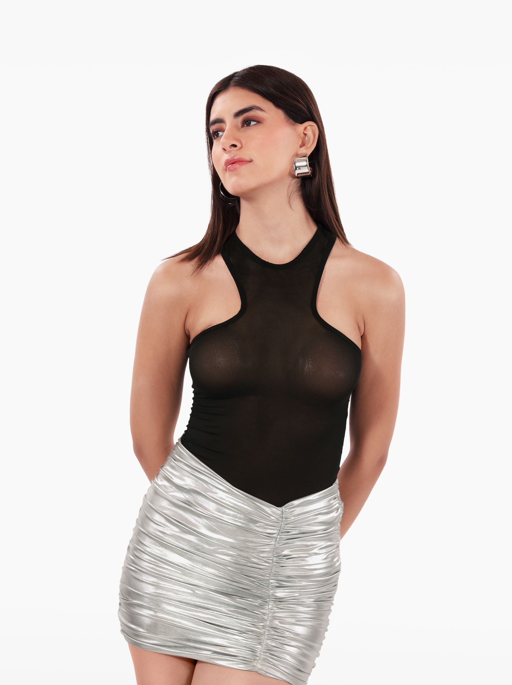 greedy top - sheer black tank top with t-back, classic black top, wardrobe basics by SOLÉITE