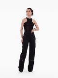 Burn Slow Top - sheer black ribbed tank top with t-back and glitter finish by SOLÉITE