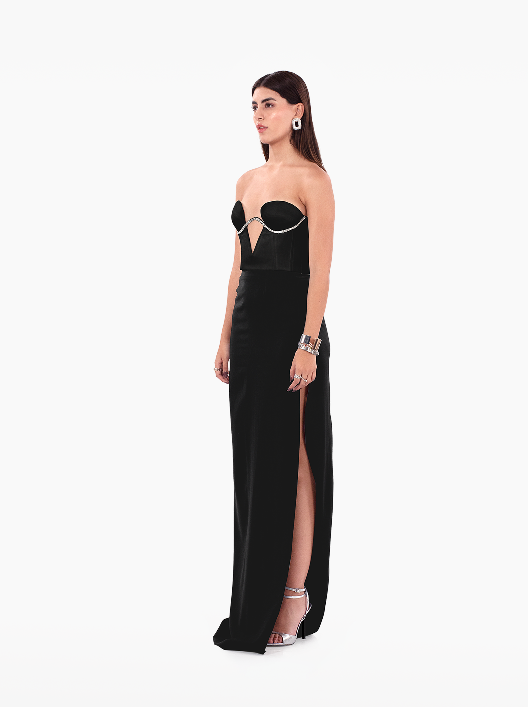 viola corset - black bustier top with rounded cups Deep V-cut corseted bodice embellished with a crystal-trimmed bra, birthday top, date night, vacation, euro summer, ibiza