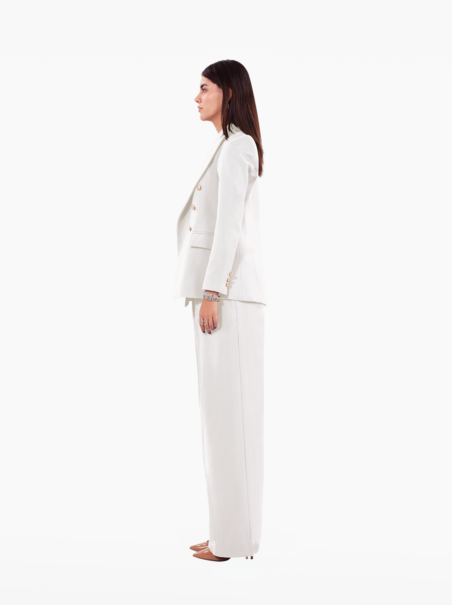 millions trousers - white wide leg high-waisted trousers with front pockets, birthday, party, formal, dinner, date outfit - SOLÉITE
