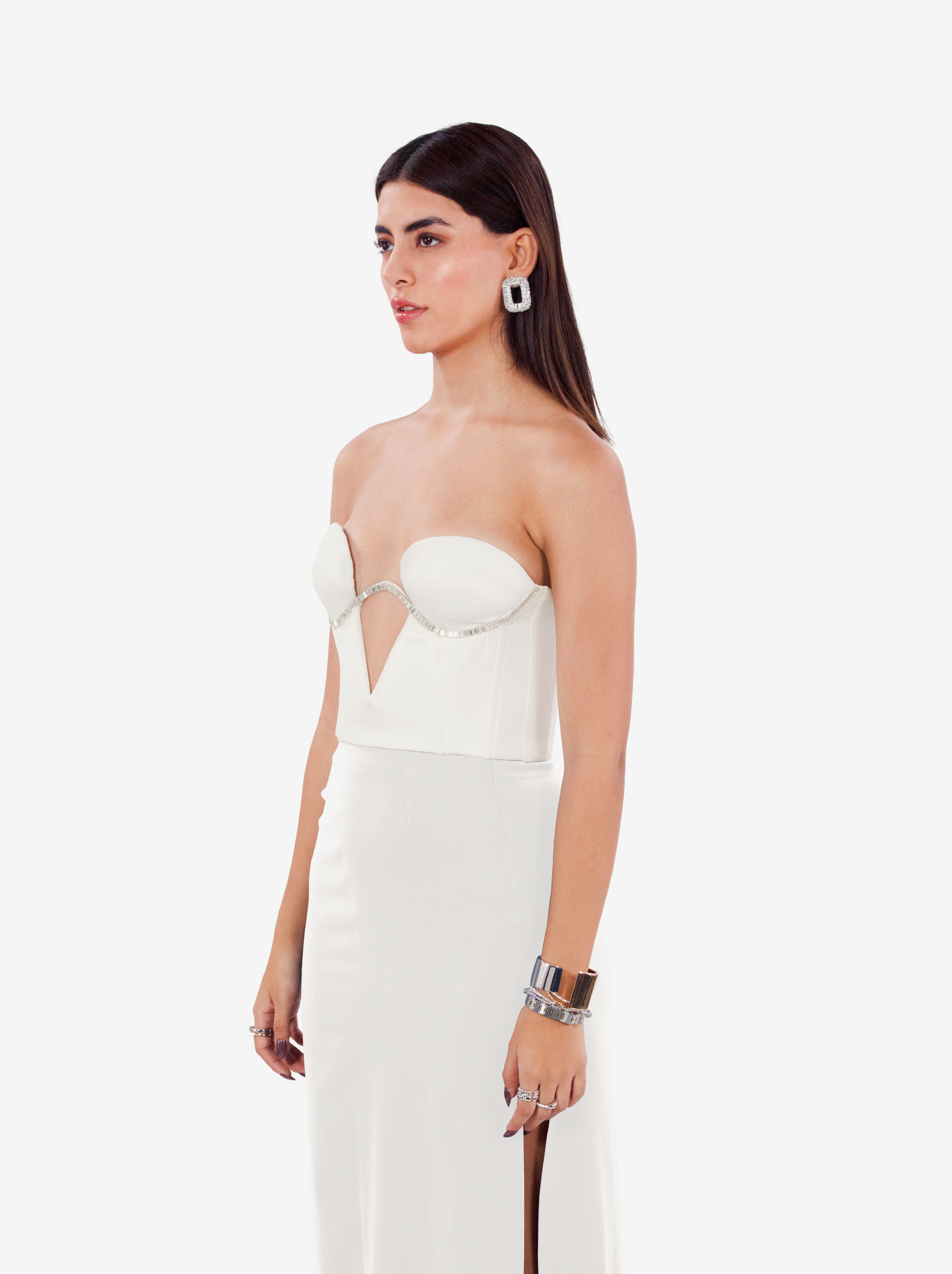 viola corset - crop top with rounded cups Deep V-cut corseted bodice embellished with a crystal-trimmed bra, birthday top, date night, vacation, euro summer, ibiza